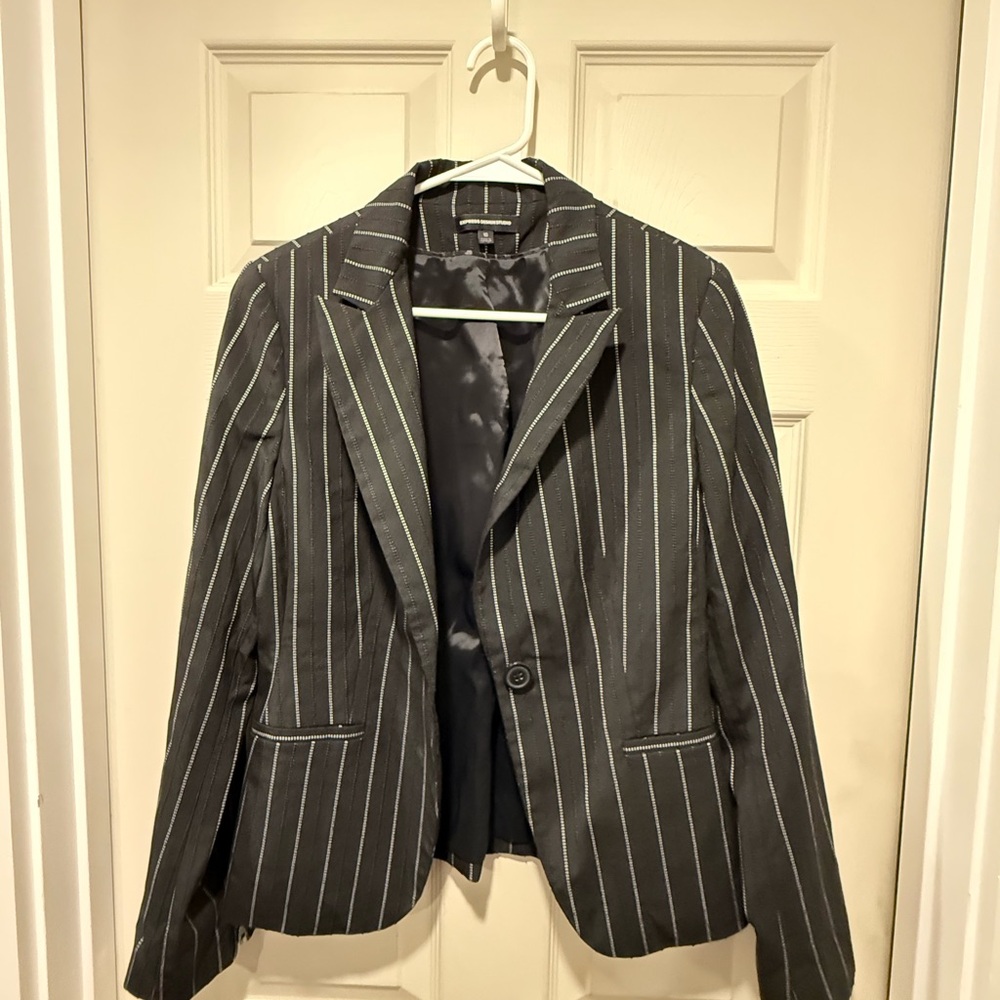 Woman’s Black Pinstriped Blazer